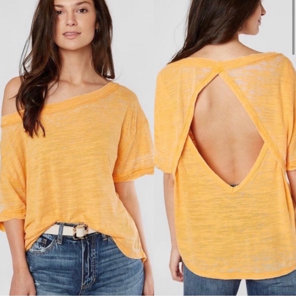 Free people open back burnout t-shirt